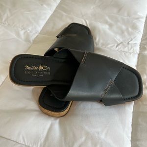Current style black slide sandal